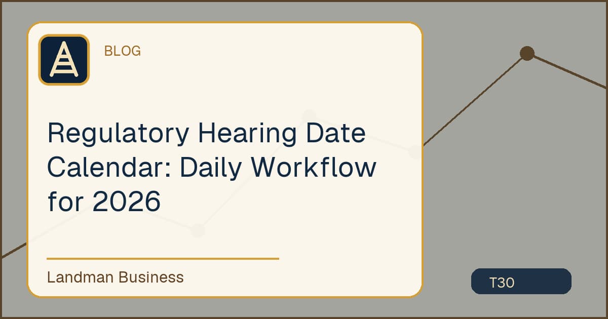 Regulatory Hearing Date Calendar workflow title card