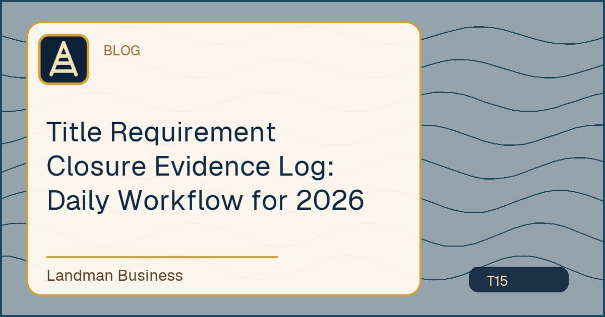 Title Requirement Closure Evidence Log workflow title card
