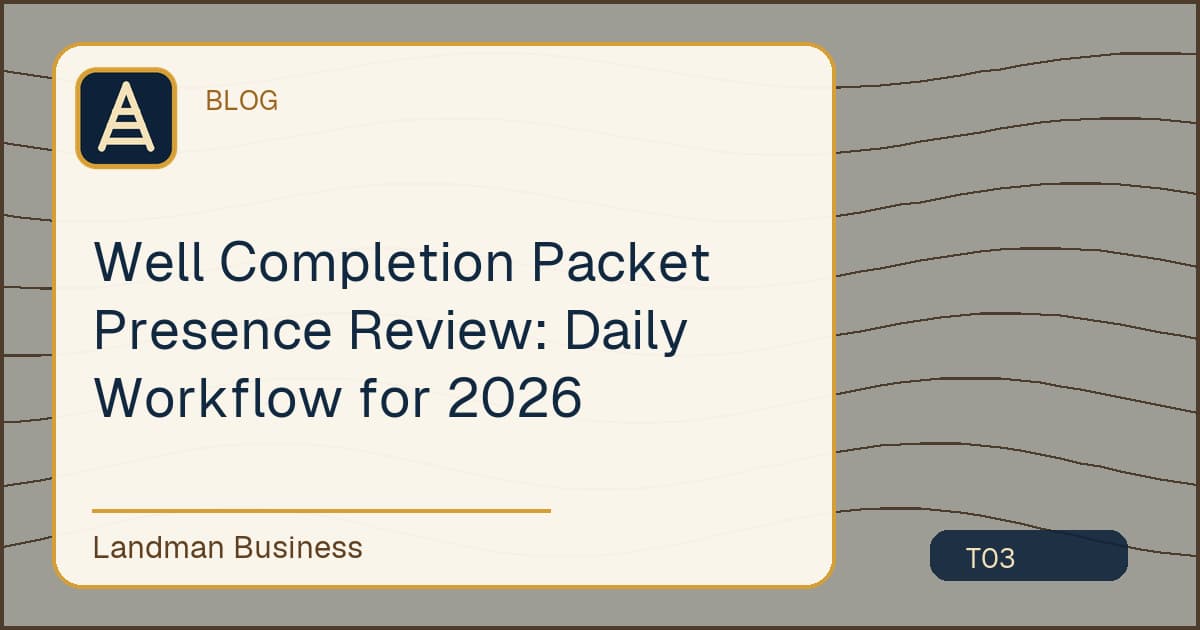 Well Completion Packet Presence Review workflow title card
