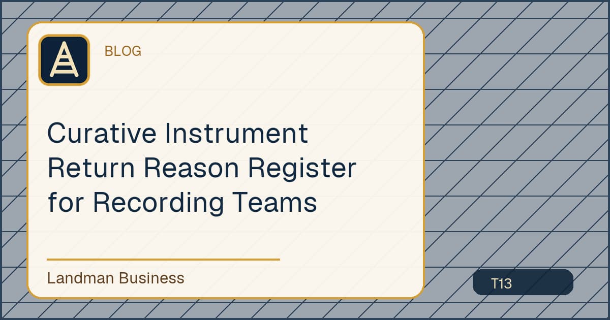 Editorial title card for Curative Instrument Return Reason Register for Recording Teams