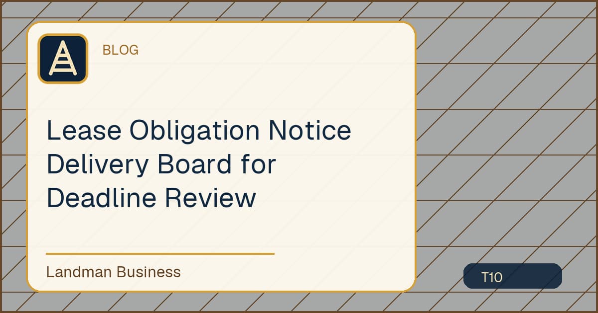 Editorial title card for Lease Obligation Notice Delivery Board for Deadline Review