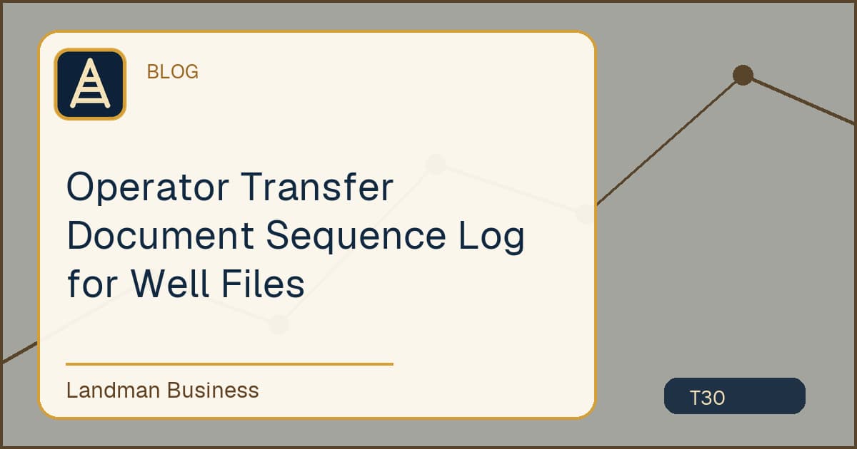 Editorial title card for Operator Transfer Document Sequence Log for Well Files