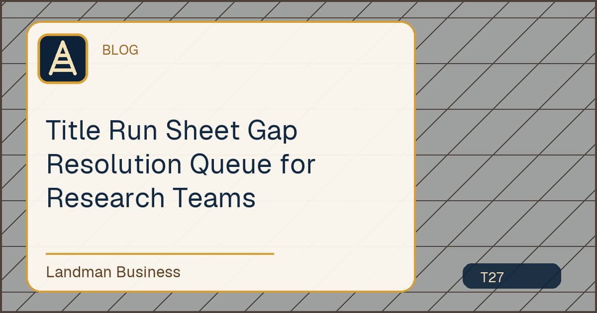 Editorial title card for Title Run Sheet Gap Resolution Queue for Research Teams