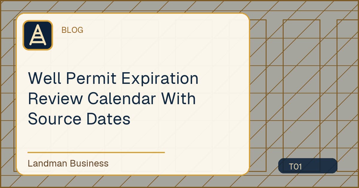 Editorial title card for Well Permit Expiration Review Calendar With Source Dates