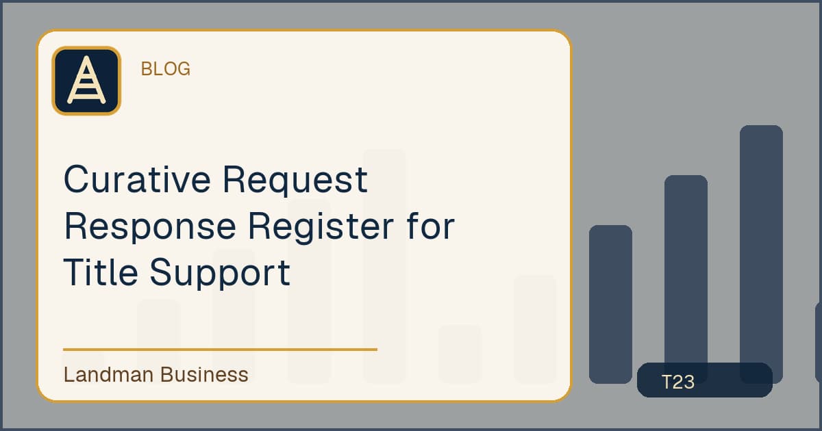 Editorial title card for Curative Request Response Register for Title Support