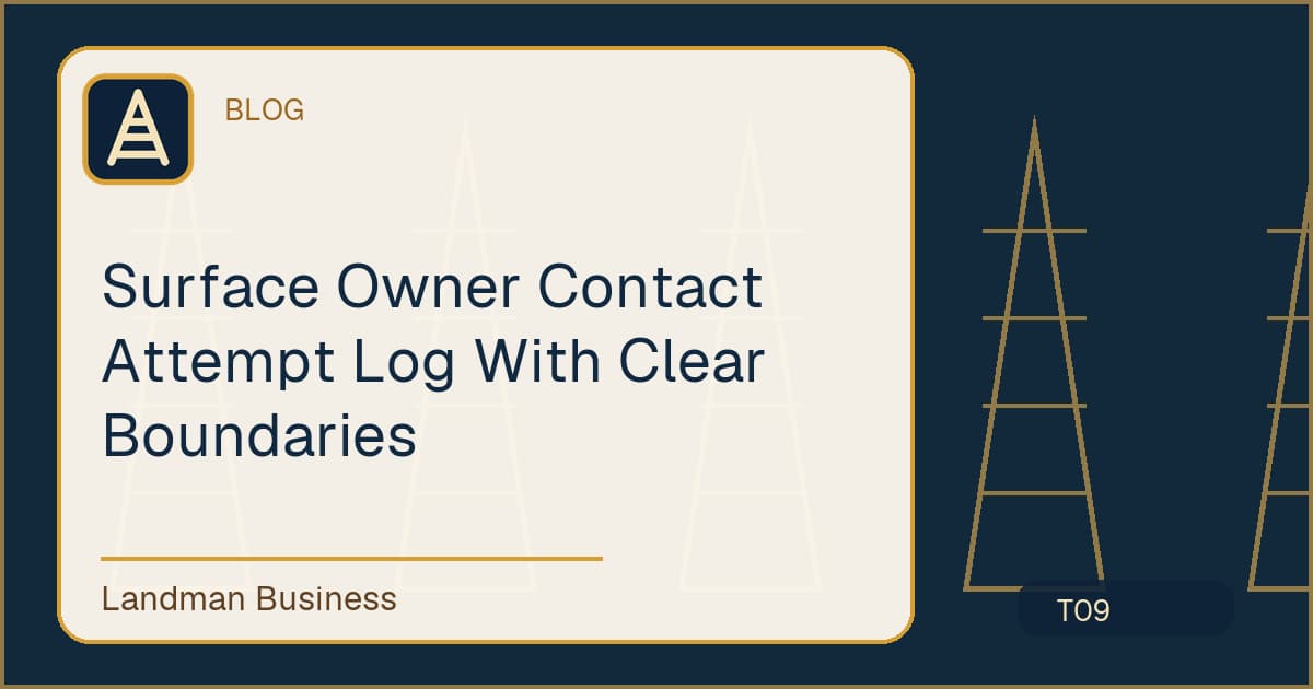 Editorial title card for Surface Owner Contact Attempt Log With Clear Boundaries