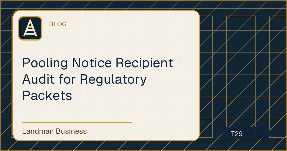 Editorial title card for Pooling Notice Recipient Audit for Regulatory Packets