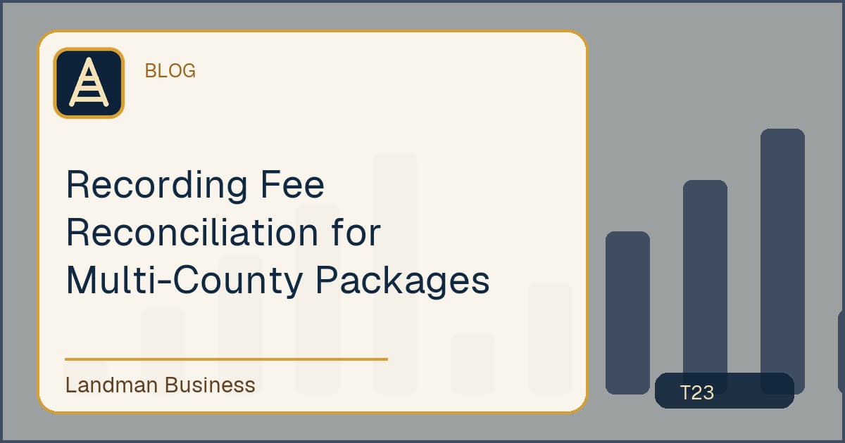 Editorial title card for Recording Fee Reconciliation for Multi-County Packages