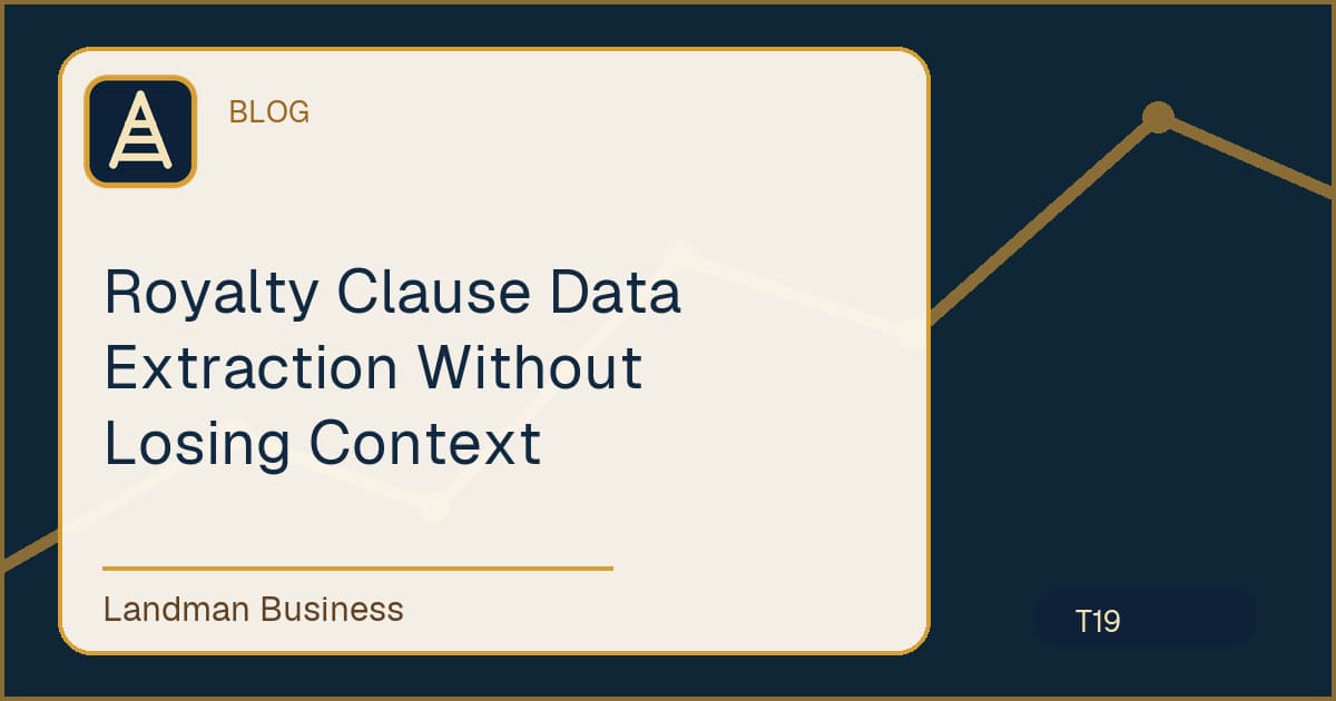 Editorial title card for Royalty Clause Data Extraction Without Losing Context