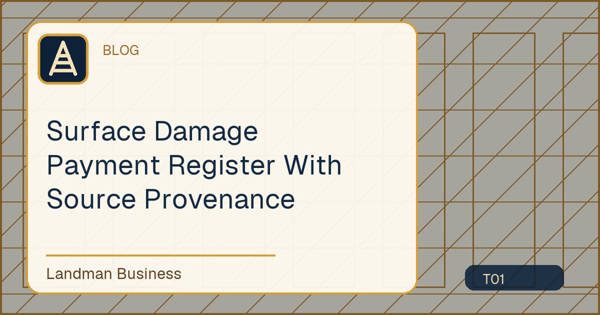 Editorial title card for Surface Damage Payment Register With Source Provenance
