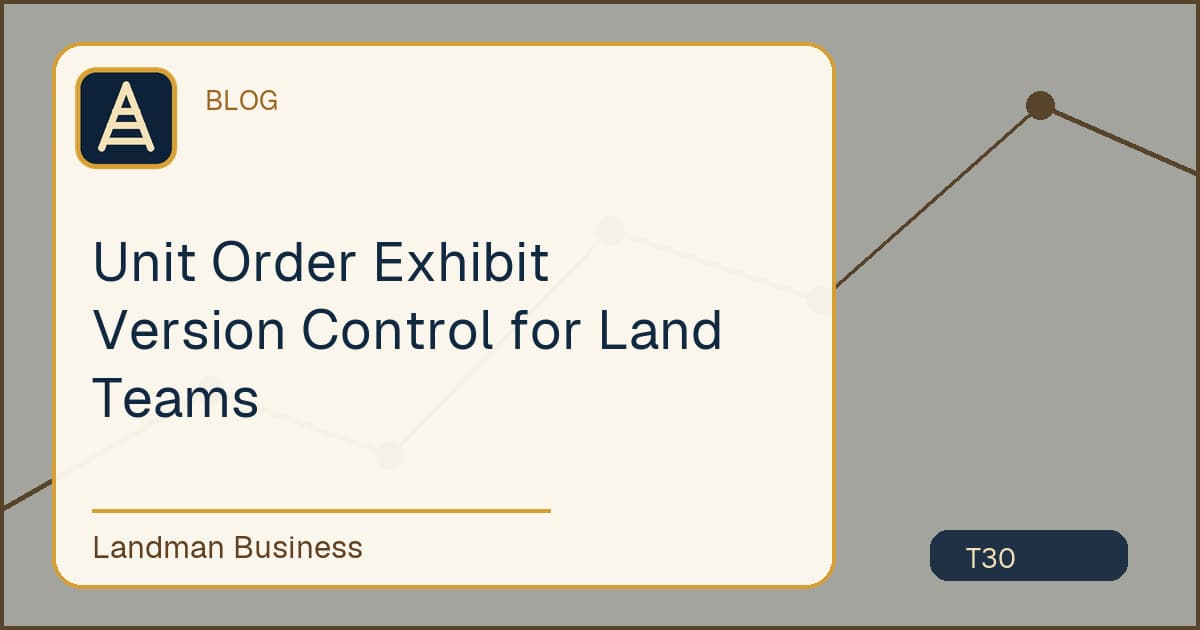 Editorial title card for Unit Order Exhibit Version Control for Land Teams