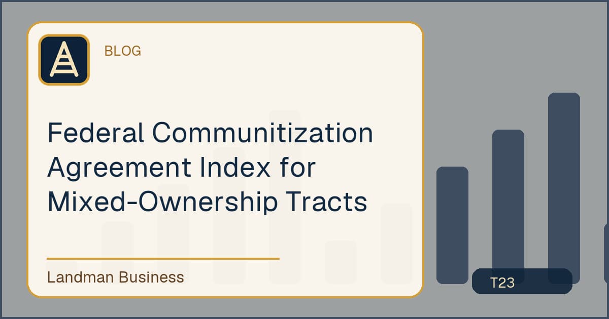 Editorial title card for Federal Communitization Agreement Index for Mixed-Ownership Tracts