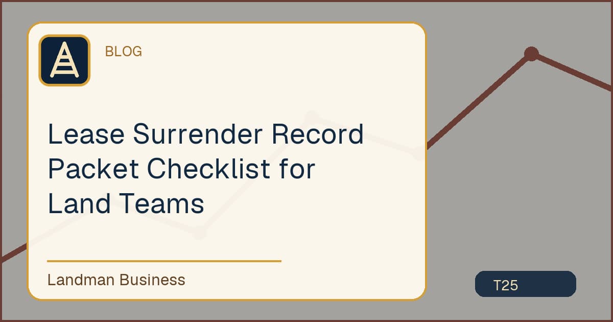 Editorial title card for Lease Surrender Record Packet Checklist for Land Teams
