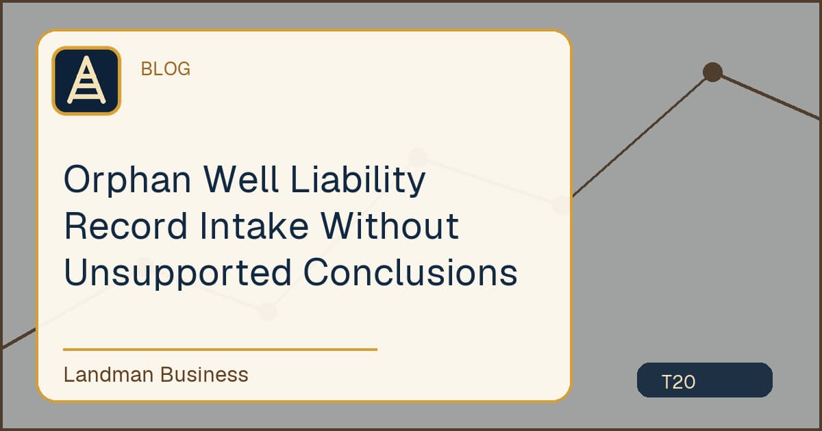 Editorial title card for Orphan Well Liability Record Intake Without Unsupported Conclusions