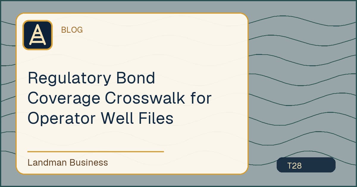 Editorial title card for Regulatory Bond Coverage Crosswalk for Operator Well Files