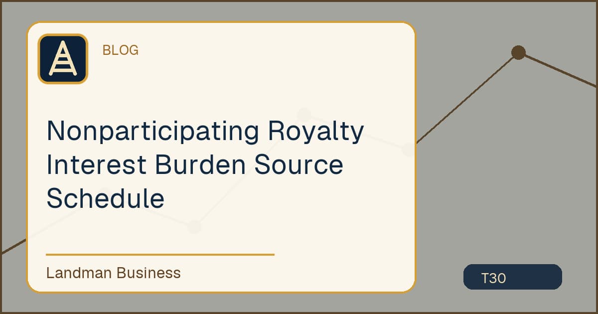 Editorial title card for Nonparticipating Royalty Interest Burden Source Schedule