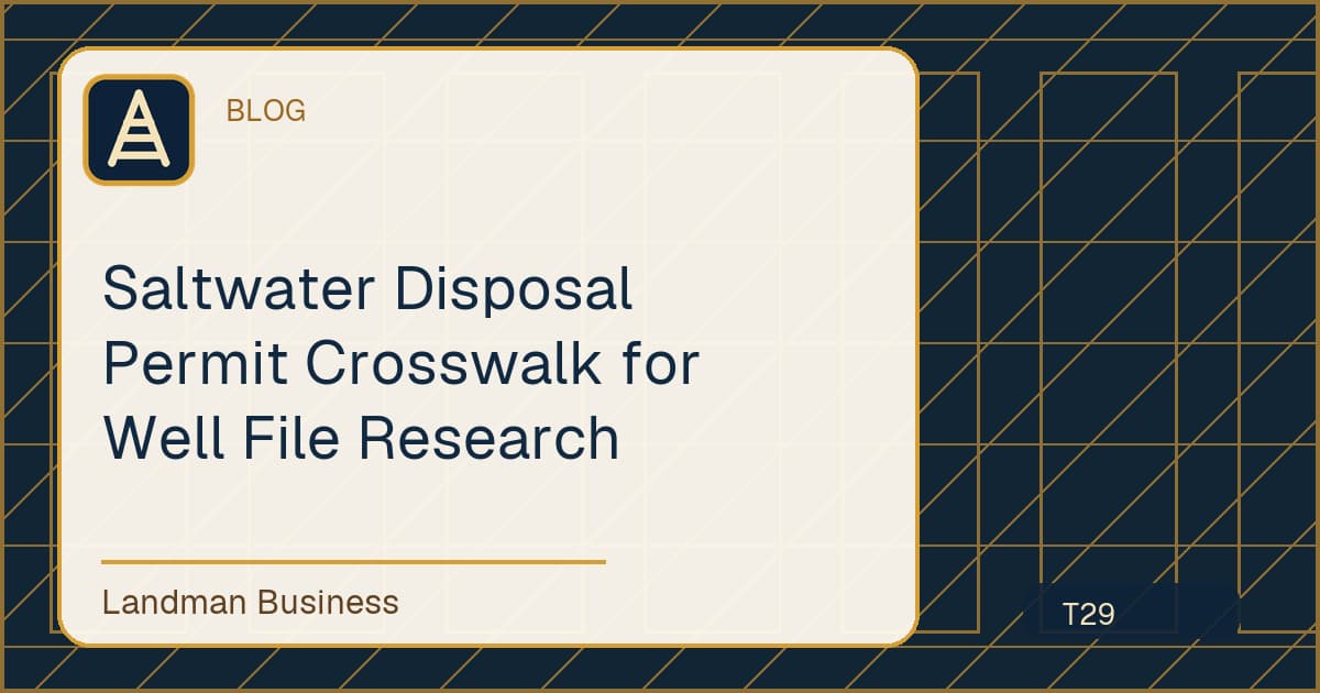 Editorial title card for Saltwater Disposal Permit Crosswalk for Well File Research