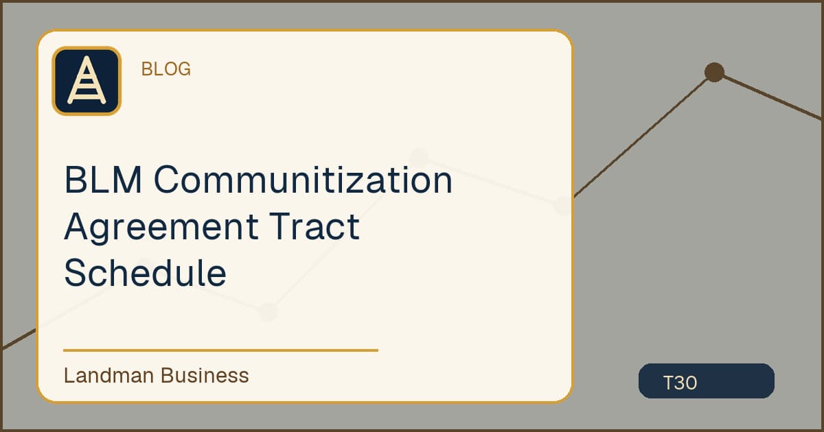 Editorial title card for BLM Communitization Agreement Tract Schedule