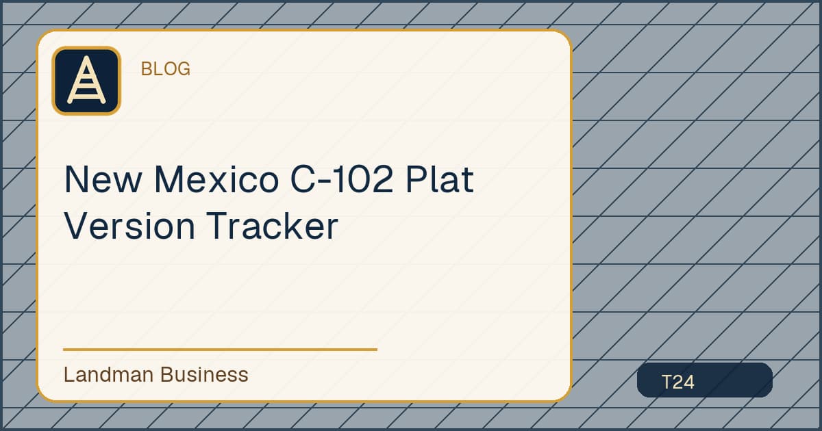 Editorial title card for New Mexico C-102 Plat Version Tracker