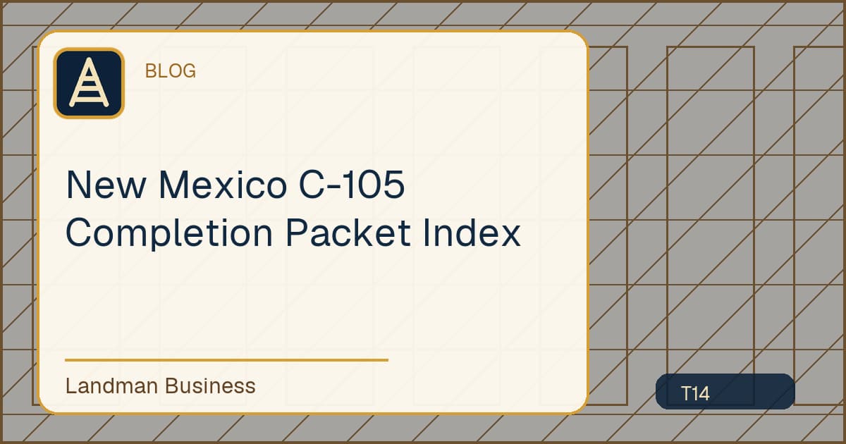 Editorial title card for New Mexico C-105 Completion Packet Index