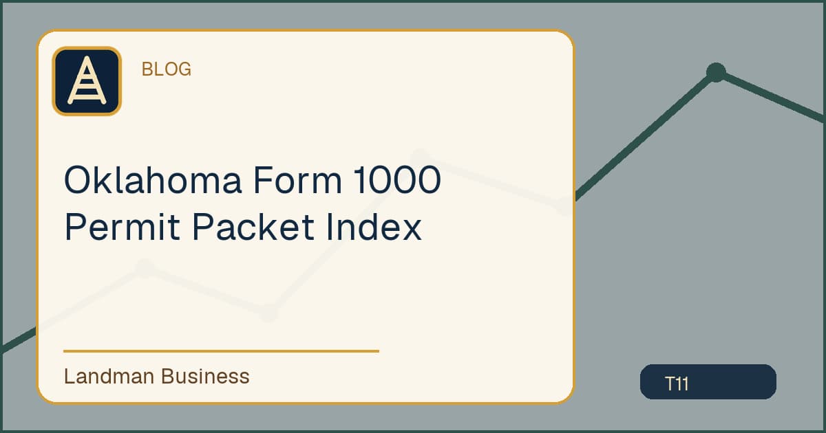 Editorial title card for Oklahoma Form 1000 Permit Packet Index