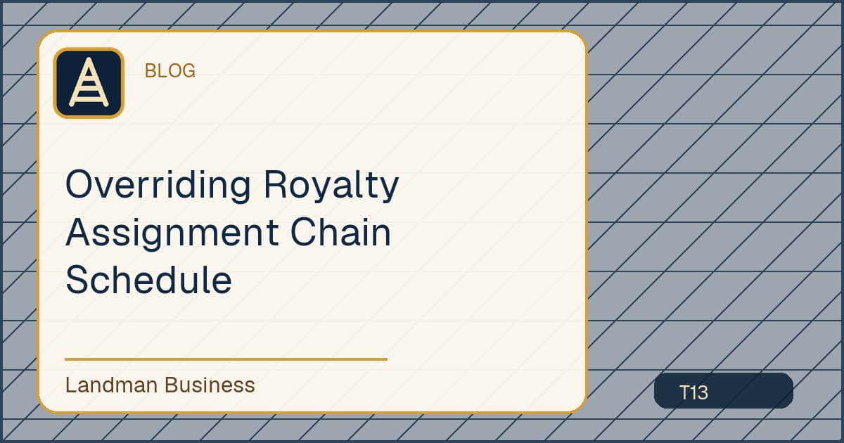 Editorial title card for Overriding Royalty Assignment Chain Schedule
