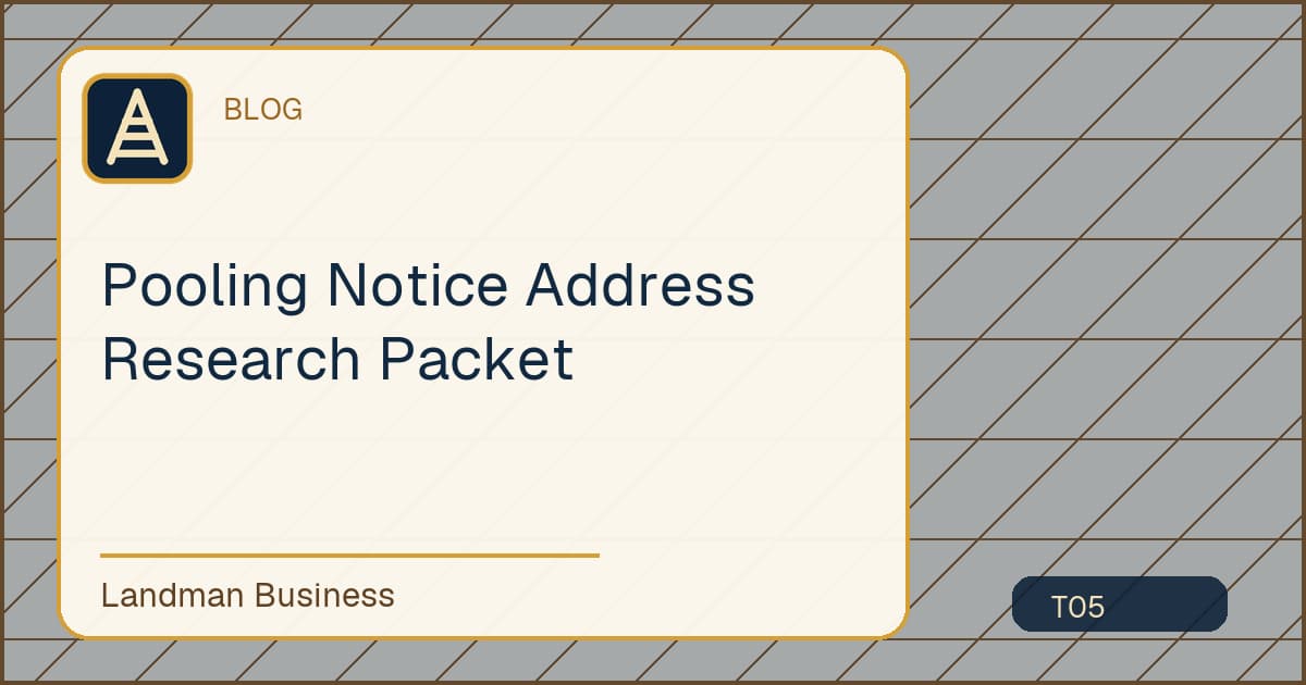 Editorial title card for Pooling Notice Address Research Packet