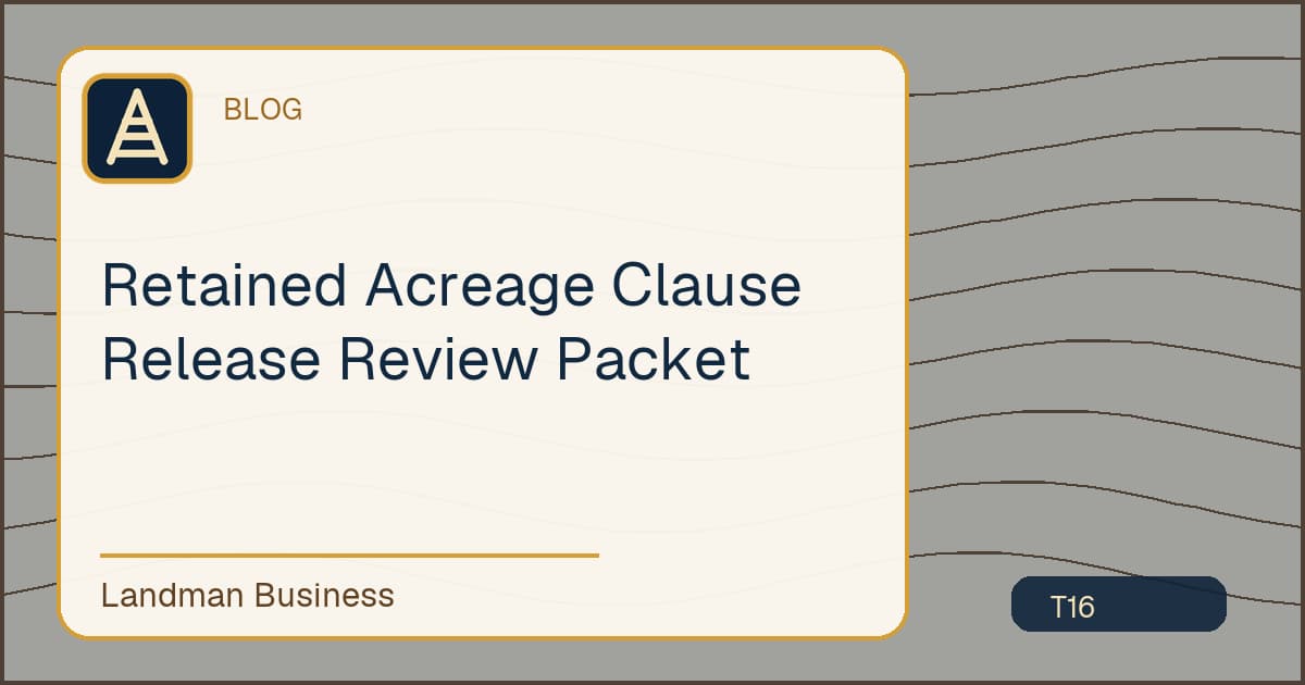 Editorial title card for Retained Acreage Clause Release Review Packet