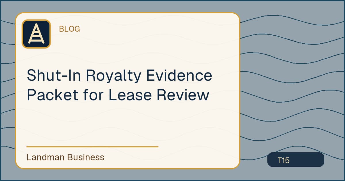 Editorial title card for Shut-In Royalty Evidence Packet for Lease Review