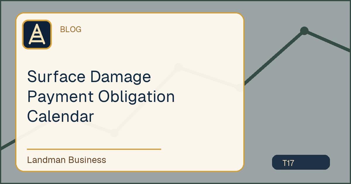 Editorial title card for Surface Damage Payment Obligation Calendar