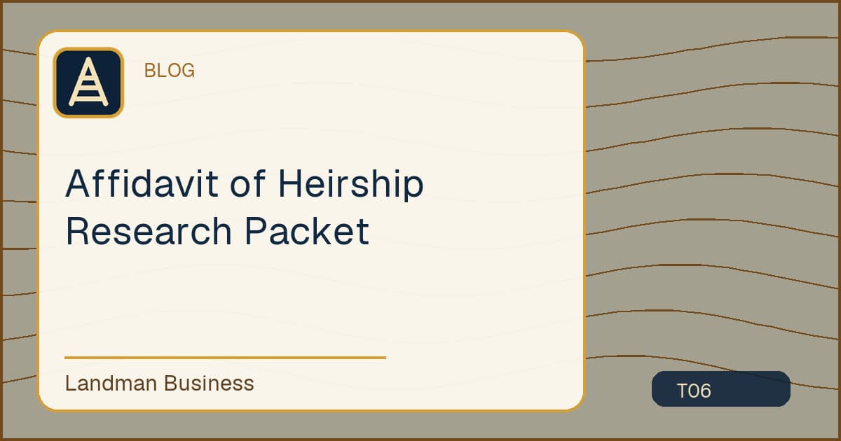Editorial title card for Affidavit of Heirship Research Packet