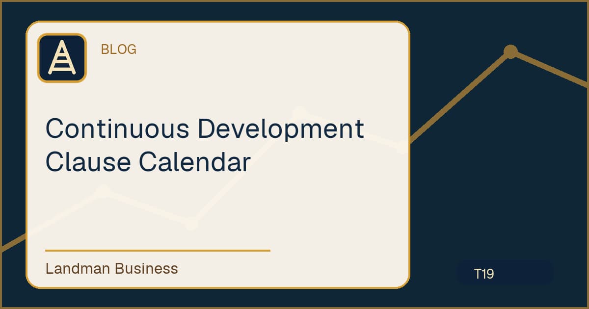 Editorial title card for Continuous Development Clause Calendar