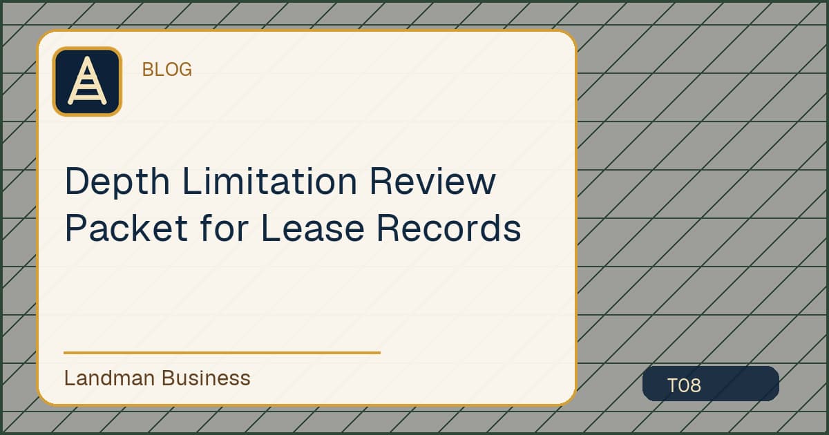 Editorial title card for Depth Limitation Review Packet for Lease Records