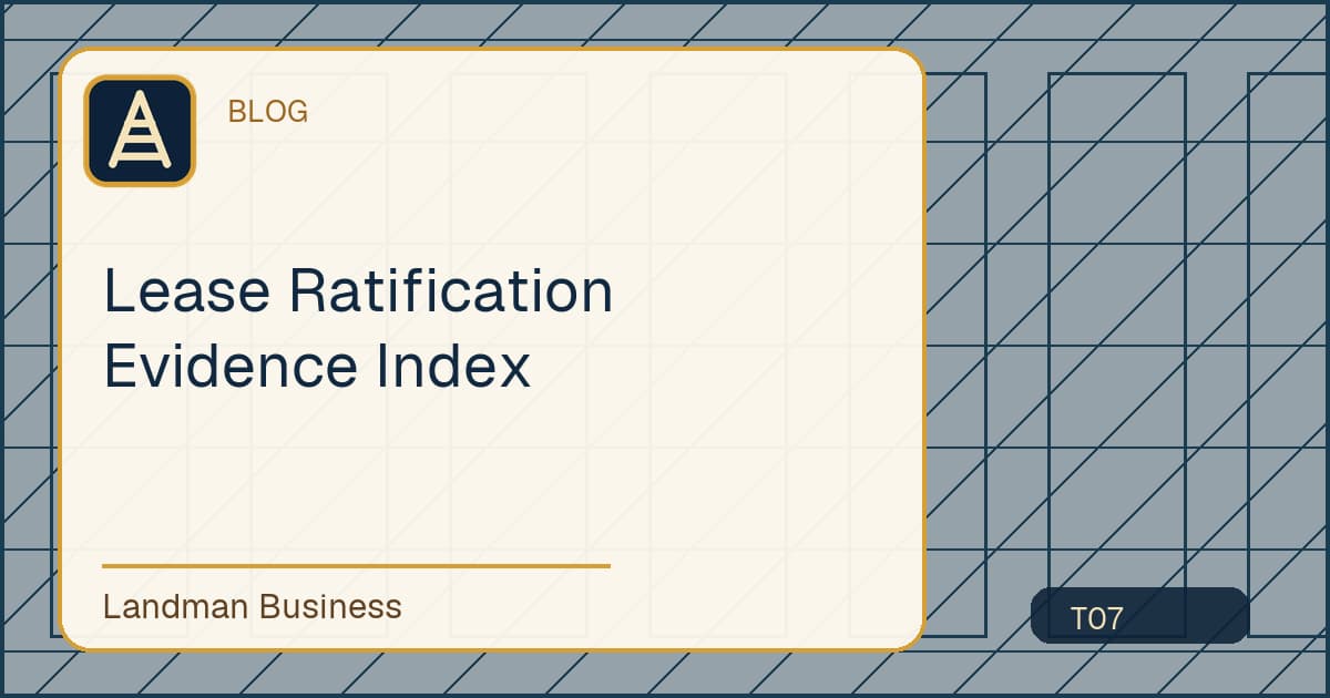 Editorial title card for Lease Ratification Evidence Index