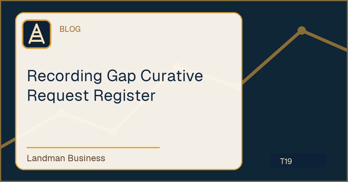 Editorial title card for Recording Gap Curative Request Register