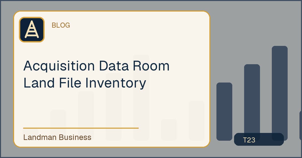 Editorial title card for Acquisition Data Room Land File Inventory