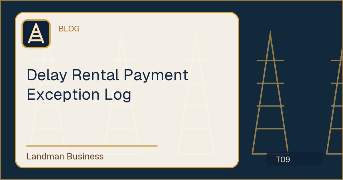Editorial title card for Delay Rental Payment Exception Log