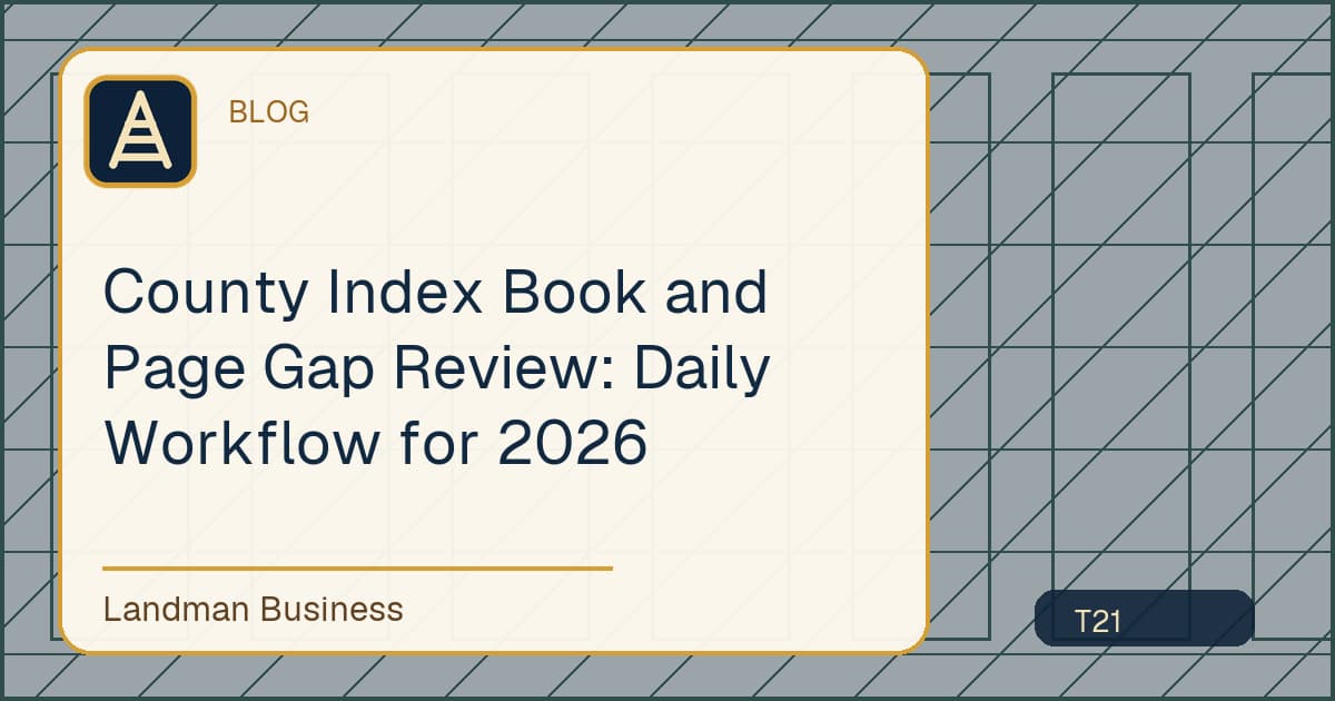 County Index Book and Page Gap Review editorial illustration