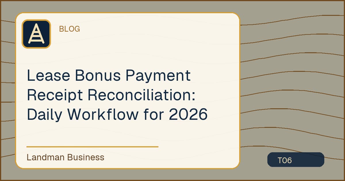 Lease Bonus Payment Receipt Reconciliation editorial illustration
