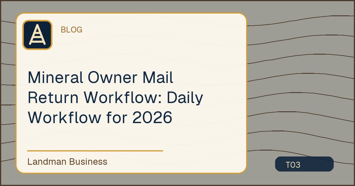Mineral Owner Mail Return Workflow editorial illustration