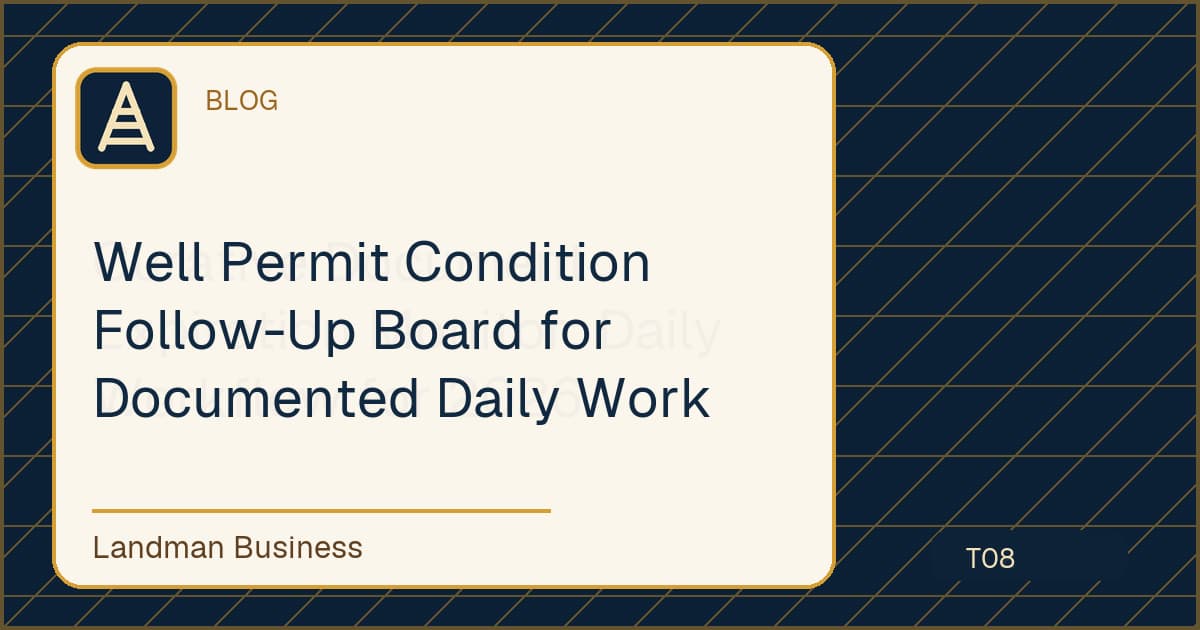 Editorial title card for Well Permit Condition Follow-Up Board for Documented Daily Work