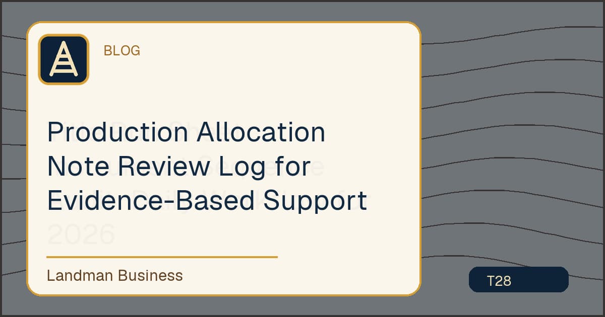 Editorial title card for Production Allocation Note Review Log for Evidence-Based Support
