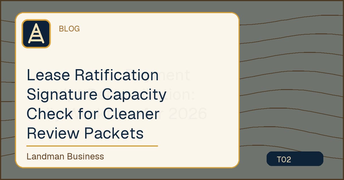 Editorial title card for Lease Ratification Signature Capacity Check for Cleaner Review Packets