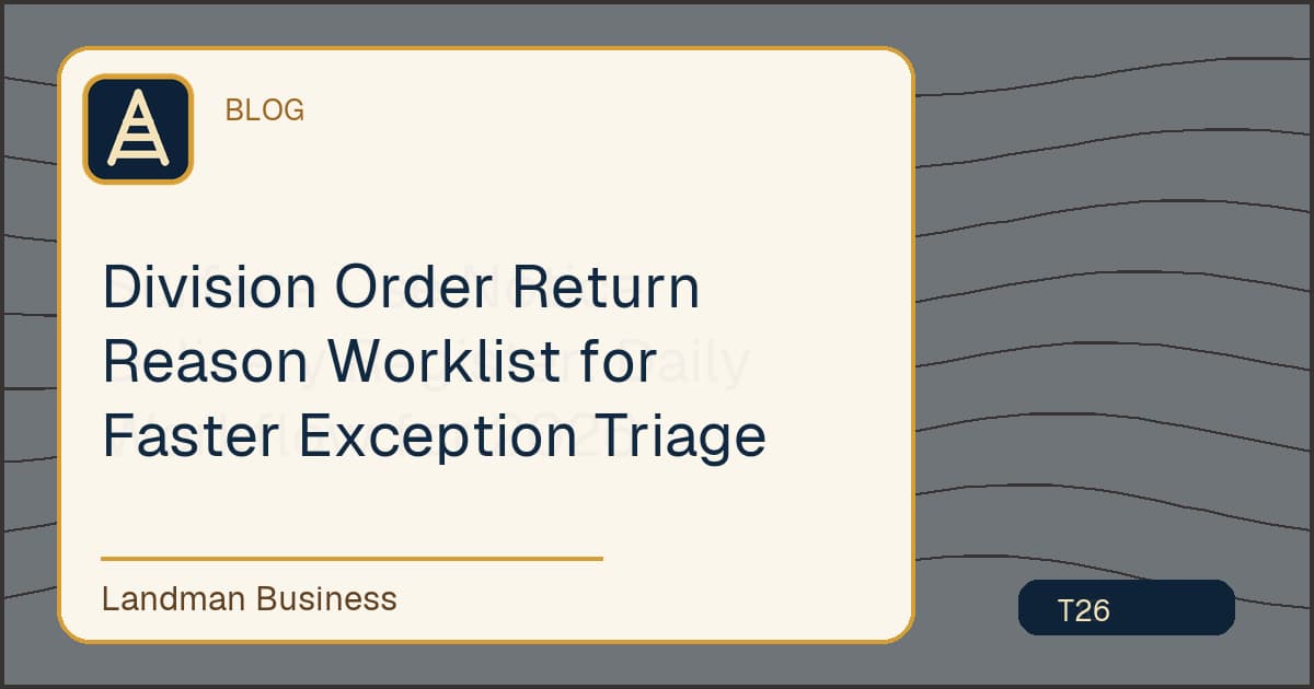 Editorial title card for Division Order Return Reason Worklist for Faster Exception Triage