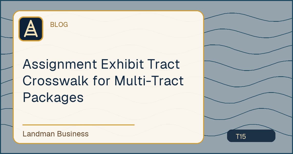 Editorial title card for Assignment Exhibit Tract Crosswalk for Multi-Tract Packages