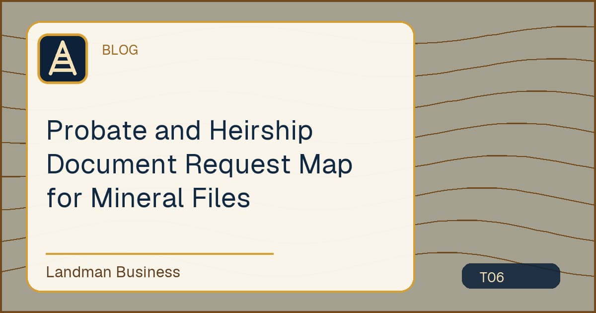 Editorial title card for Probate and Heirship Document Request Map for Mineral Files