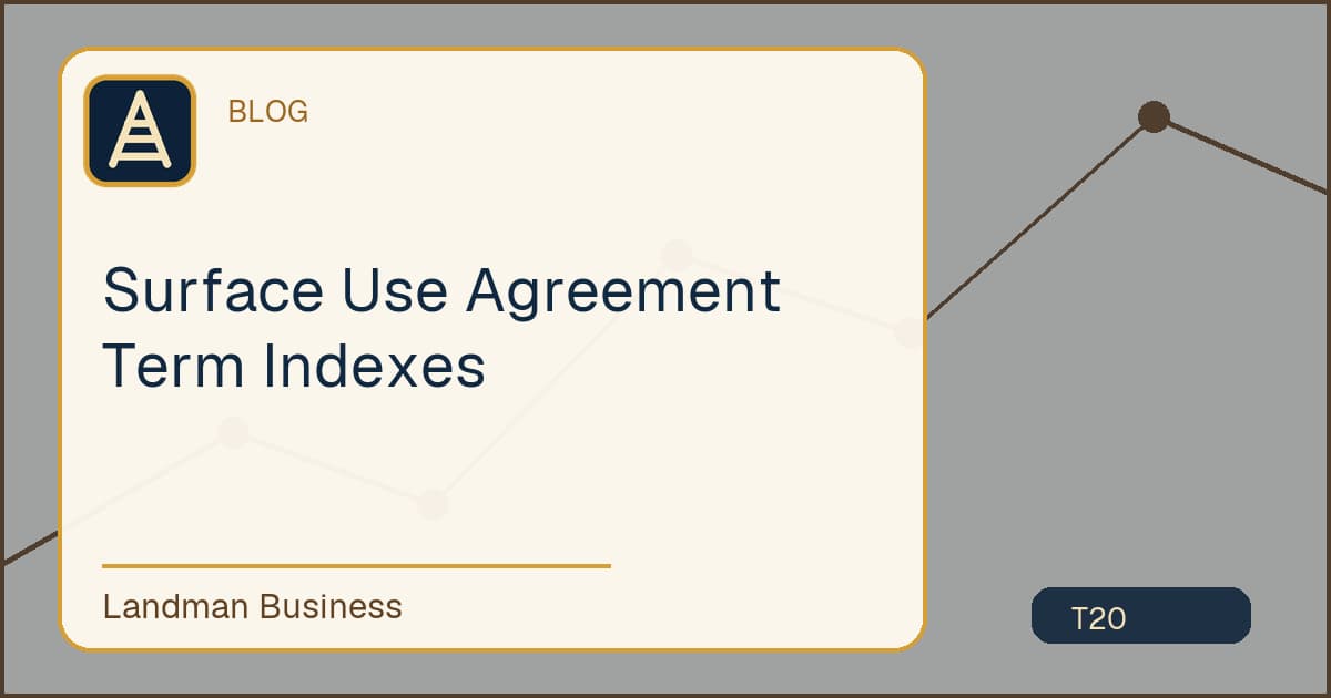 Surface Use Agreement Term Indexes workflow diagram