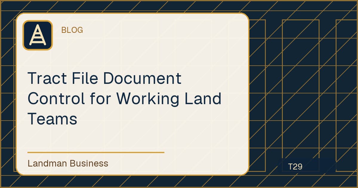 Deterministic Landman Business title card for tract file document control