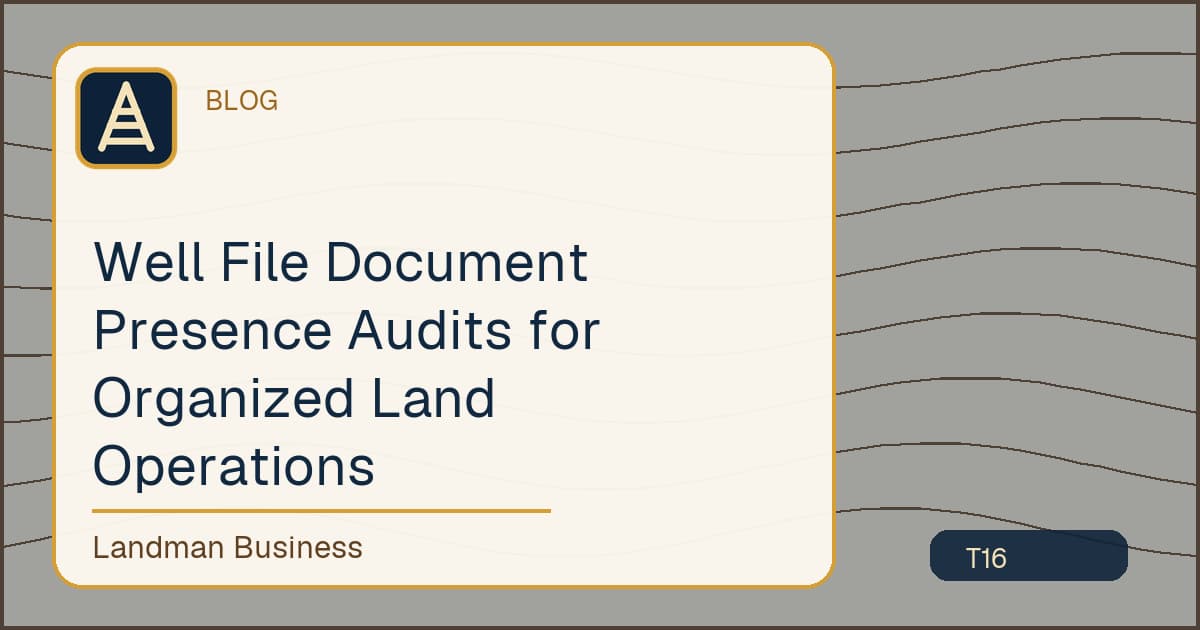 Well File Document Presence Audits for Organized Land Operations workflow illustration